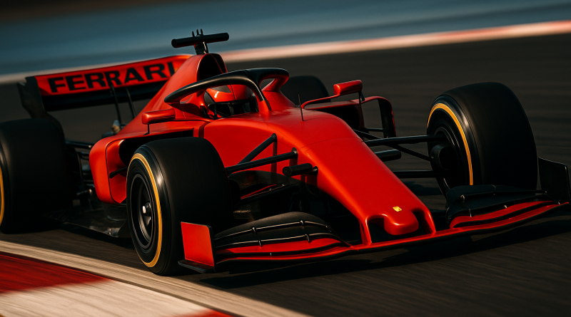 Ferrari F1 sous les lumières de Las Vegas, illustrant le programme TV Grand Prix Las Vegas F1 2025