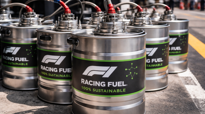 Bidons de carburant utilisés en Formule 1 dans le cadre de la réglementation 2026