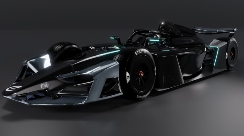 Monoplace Formule E Gen4 noire lors d’une course urbaine, illustration du modèle durable du championnat certifié B Corp