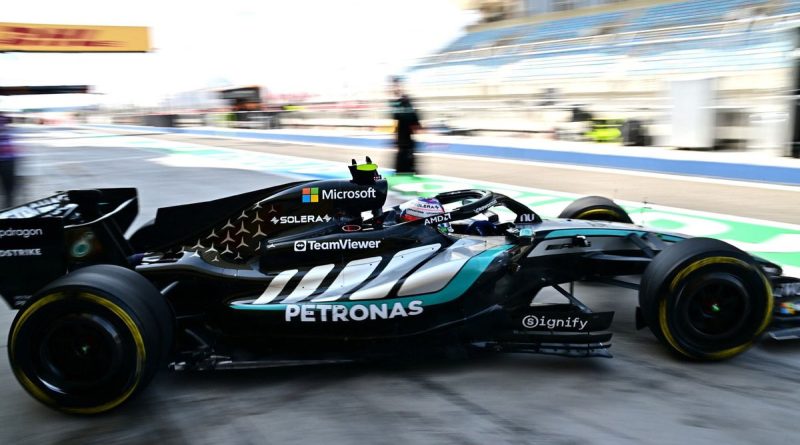 Kimi Antonelli sur la Mercedes W17 à Bahreïn, à l'occasion des essais 2026