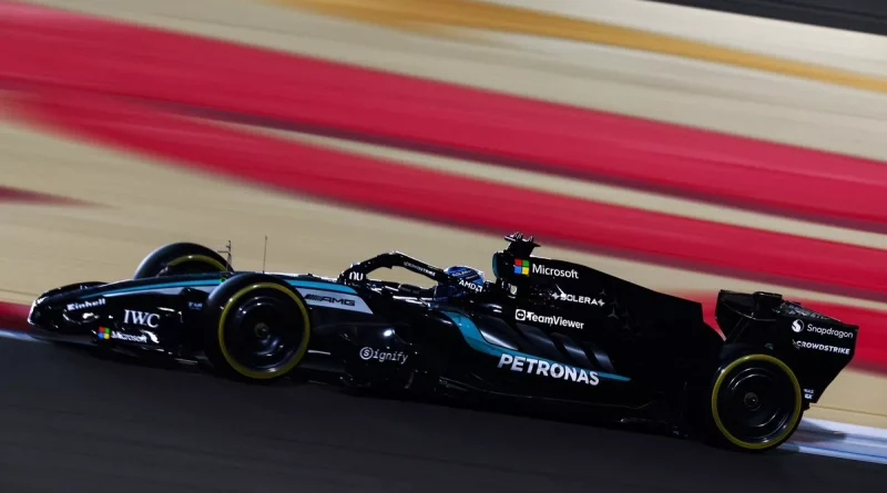 George Russell en piste lors des essais de Bahreïn 2026