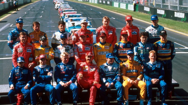 Les pilotes de Formule 1 réunis pour la photo de la saison 1996 à Melbourne.