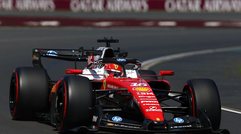 Charles Leclerc, meilleur temps des EL1 sur sa Ferrari à Melbourne