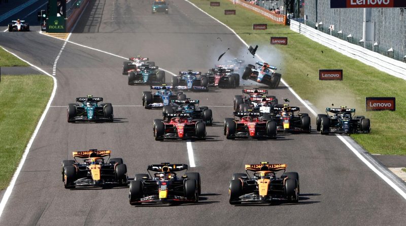 Départ du Grand Prix du Japon de Formule 1 sur le circuit de Suzuka
