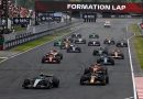 Un tour de formation en F1 avec les pilotes qui font des zigzag