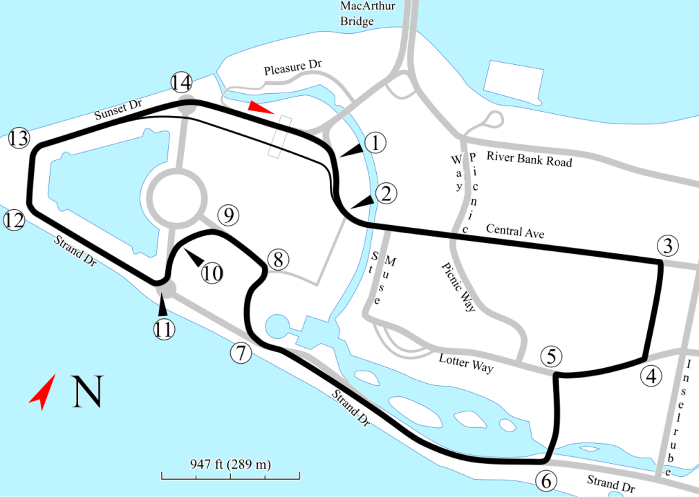 Le plan du circuit de Détroit en IndyCar