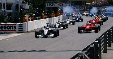 Le départ du GP de Monaco en 1999 avec Schumacher et Hakkinen en première ligne