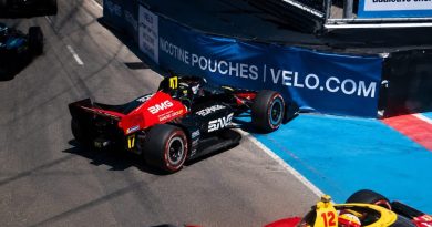 Mick Schumacher qui emmène David Malukas dans son tout droit à Détroit en IndyCar 2026
